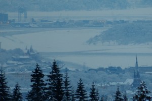 Blick auf die freigehaltene Fahrrinne im Oslofjord