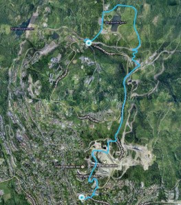 Vom Voksenkollen (Metro) bis Holmenkollen (Metro), eine schöne kleine 5km Tour...