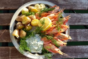 Garnelen - leckeres Essen mit selbstgemachtem Dilldipp...