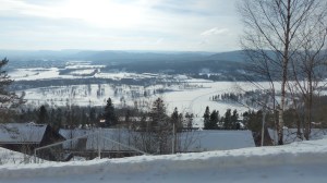 Bogstad Vannet (See) mit Langrennloipen auf dem Eis - noch ist es möglich.