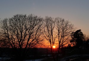 Solnedgang am Holmenkollen Restaurant
