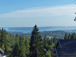 Blick vom Holmenkollen auf den Oslo-Fjord