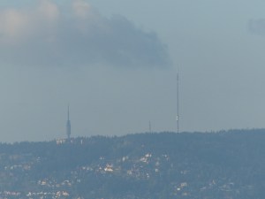 ... und die TV und Radiofunktürme auf dem Frognerseteren.