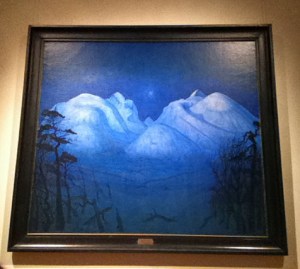 Natuerlich gibt es auch noch ander Gemælde in der Nationalgalerie: Winternacht in Rondane, Harald Solberg 1911-14