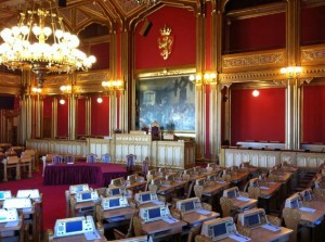 großer Sitzungssaal im Stortinget
